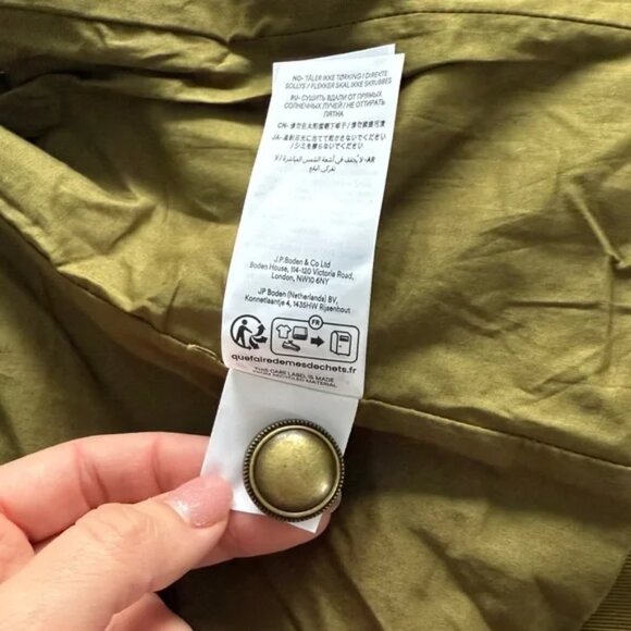 Boden Warwick Embroidered Jacket Blazer Sz 6 Olive Green Casual Cotton Utility - Picture 11 of 13